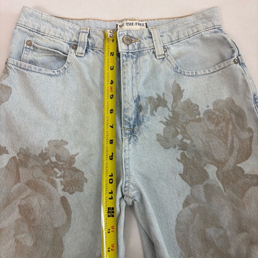 Free People Tinsley Printed Wide Leg Jeans in Daylight Combo Size 28 - Picture 16 of 16